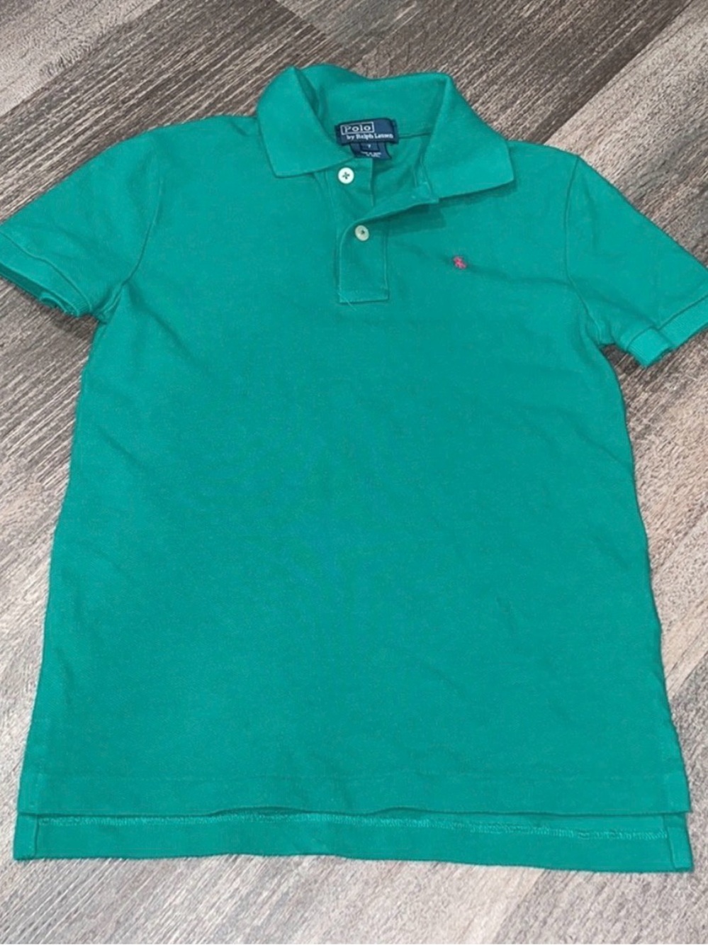 7 Boy’s Ralph Lauren Polo Holiday Green Logo Collard Shirt